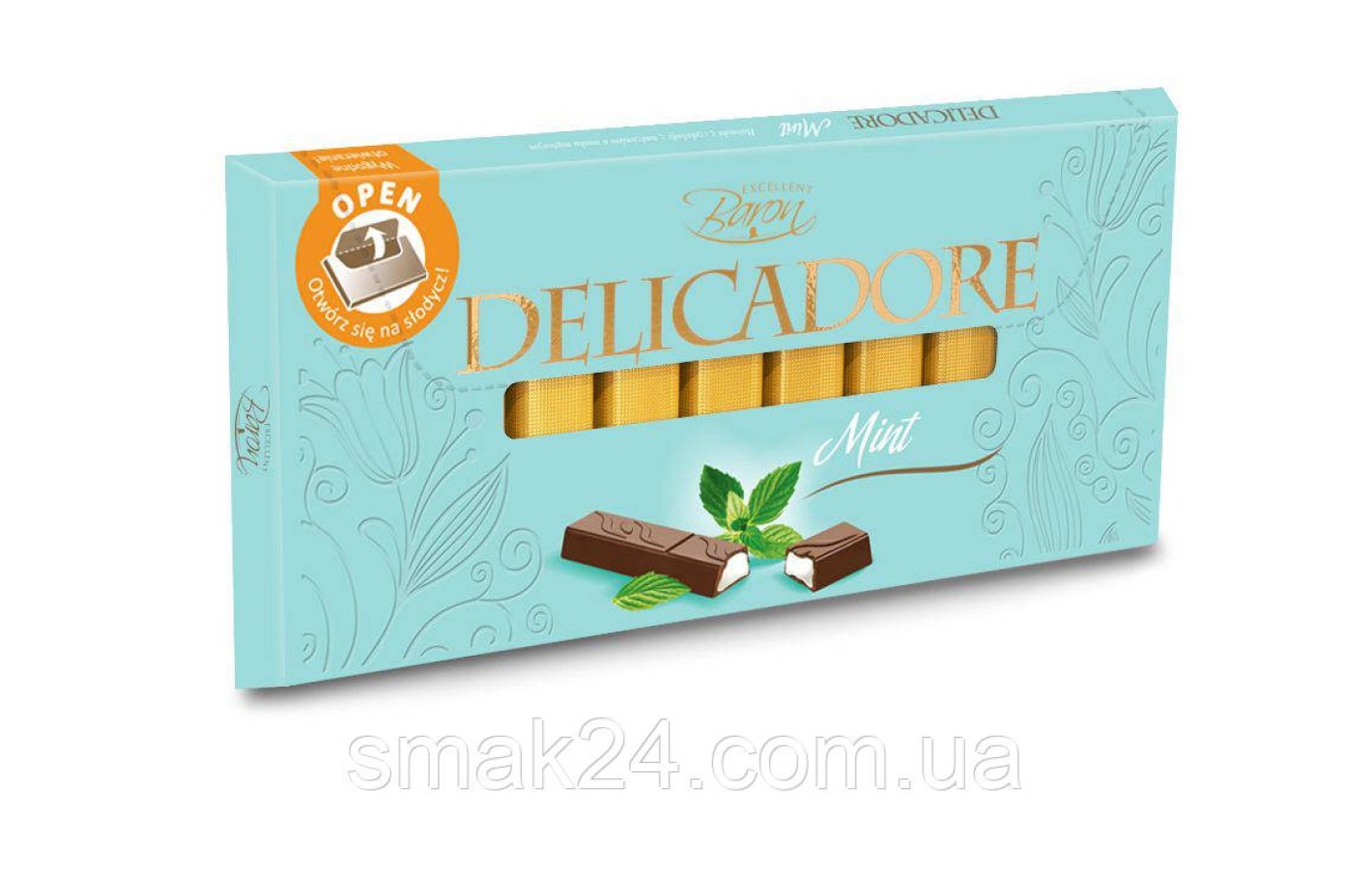 Шоколад DELIKADOR Mint (з м'ятою) Baron Польща 200г