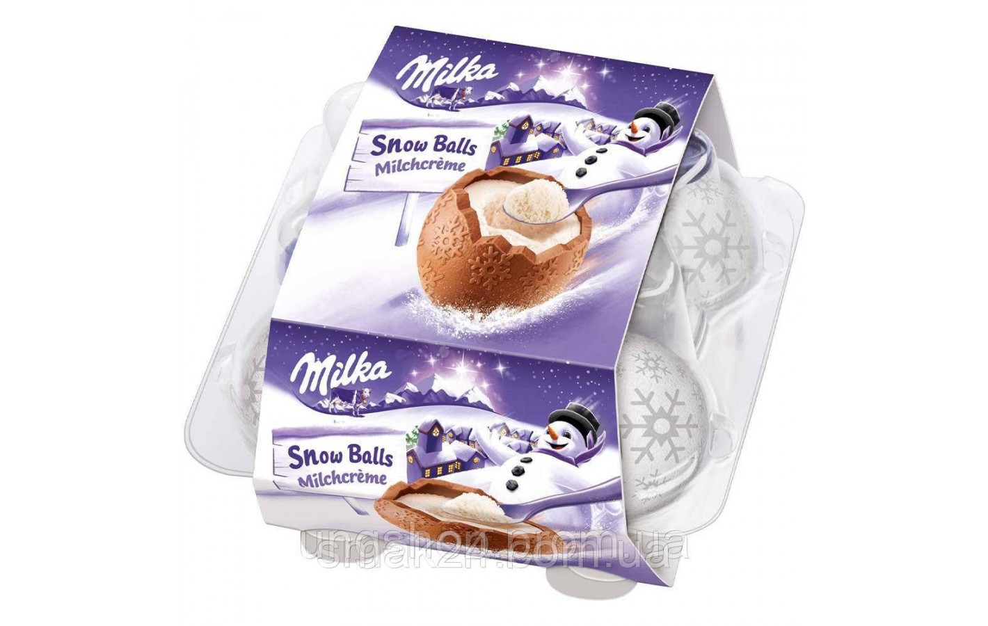 Шоколадні сніжки з молочним кремом Milka SnowBalls (4х28г) 112г Швейцарія