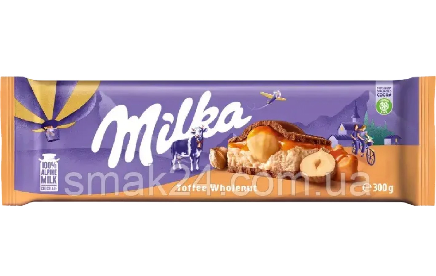 Шоколад Milka Toffee Wholenut (с карамелью и цельным  фундуком) 300г Швейцария