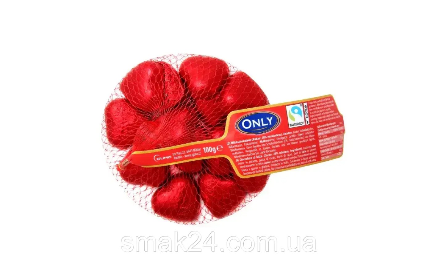 Шоколад молочный Сердечки Only Hearts 100г Австрия