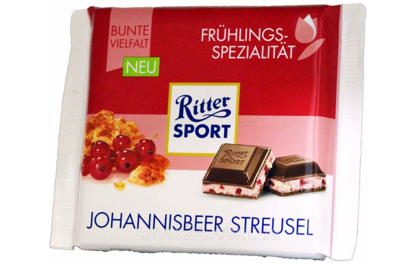 Шоколад Ritter sport Johannisbeer Streusel (Смородина красная) Германия 100 г