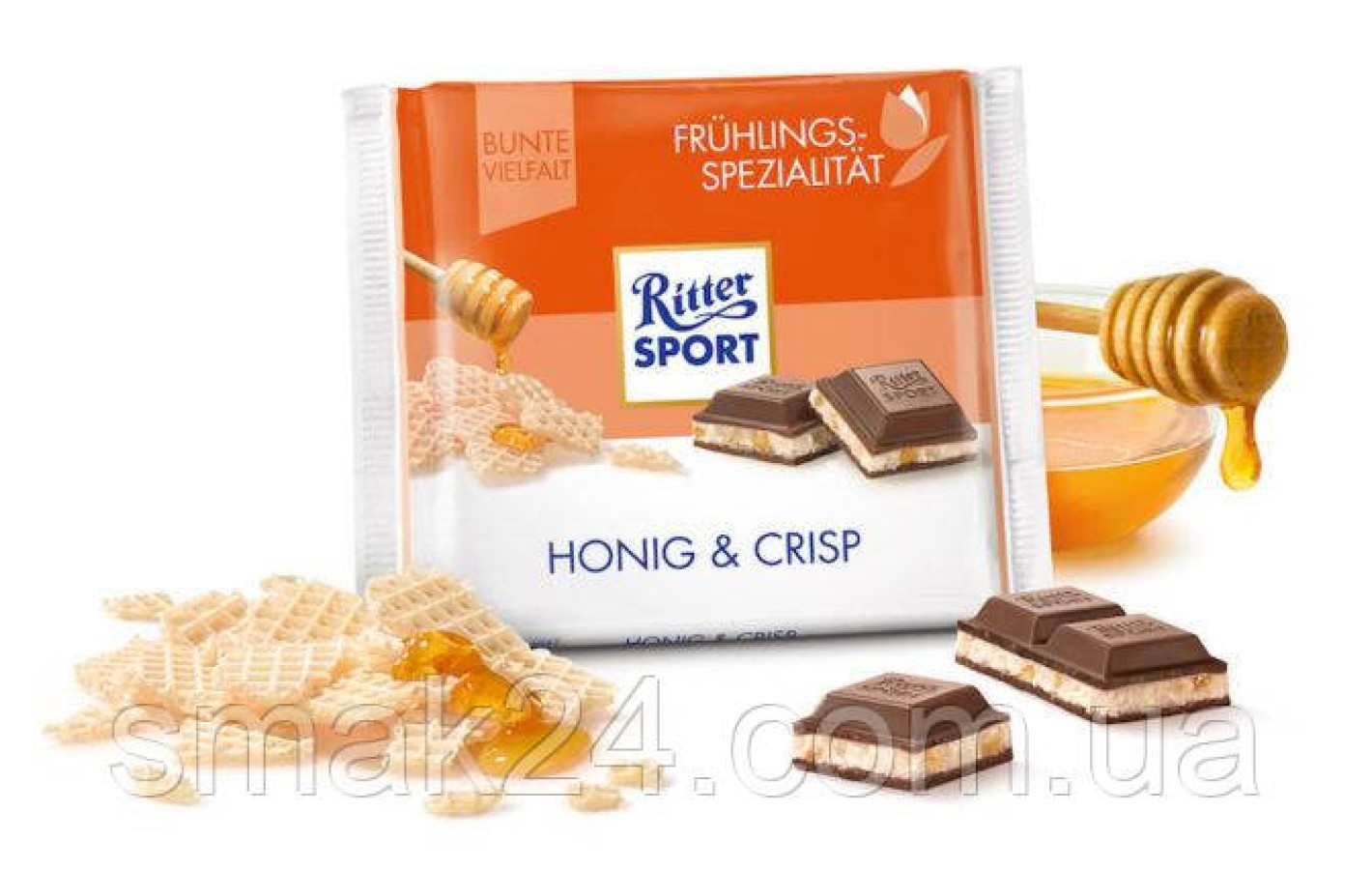 Шоколад Ritter sport HONIG & CRIPS ( с медом и хрустящий) Германия 100 г