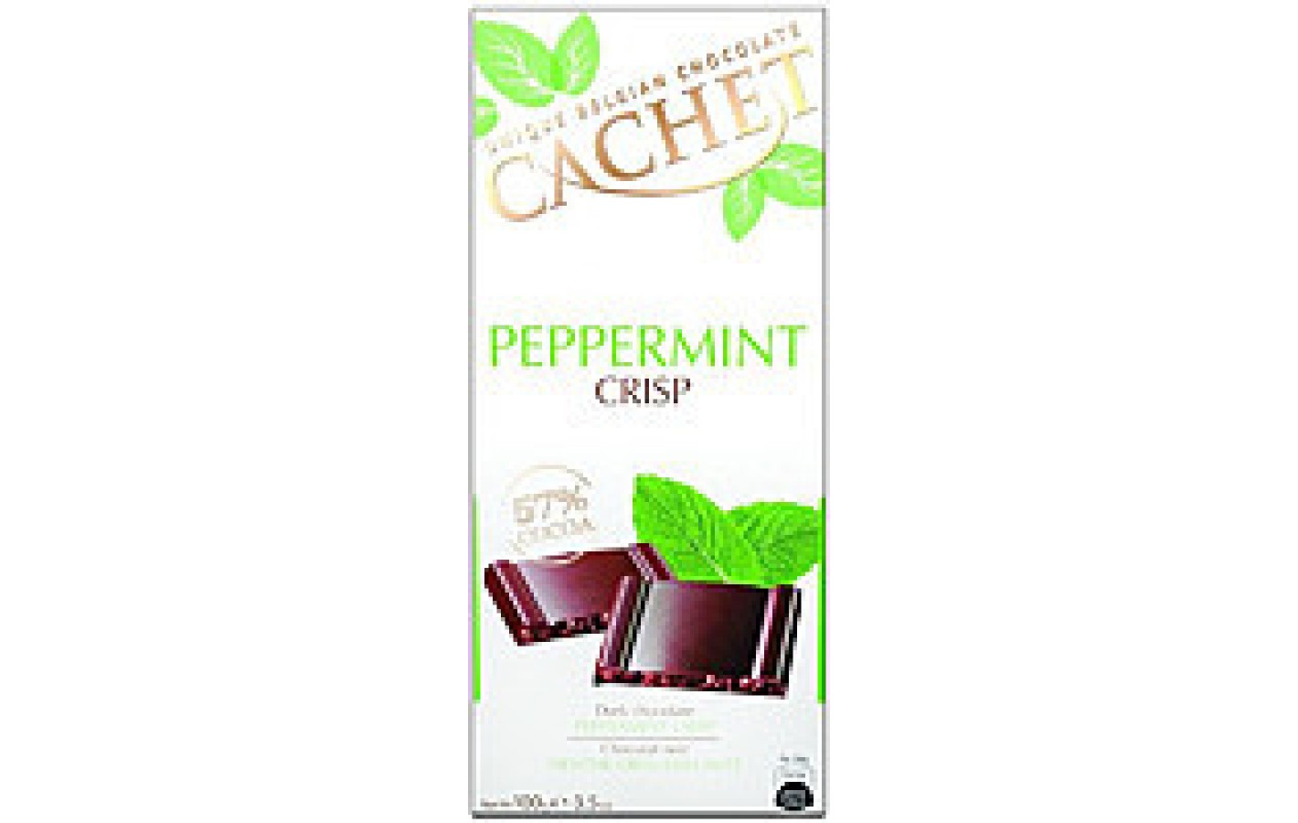 Шоколад Cachet (Кашет) черный 57% какао с мятой хрустящий Бельгия 100г