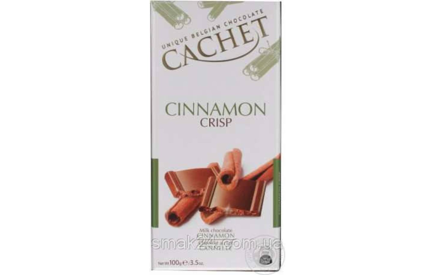 Шоколад Cachet (Кашет) молочний з корицею хрусткий Бельгія 100 г
