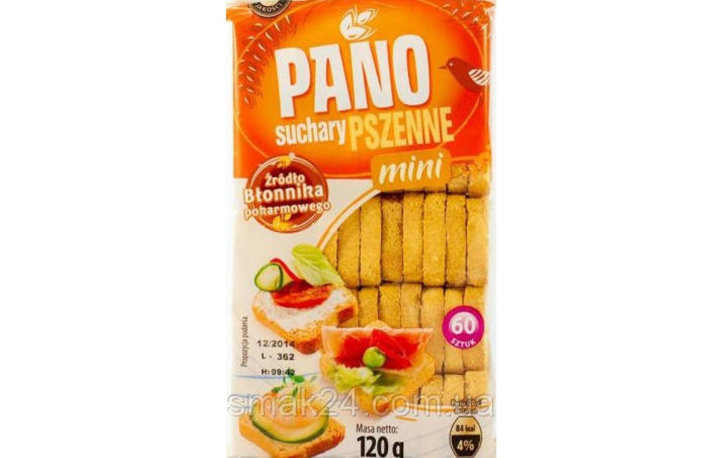 Гренки (Мини) Pano пшеничные Польша 120г (60 шт)