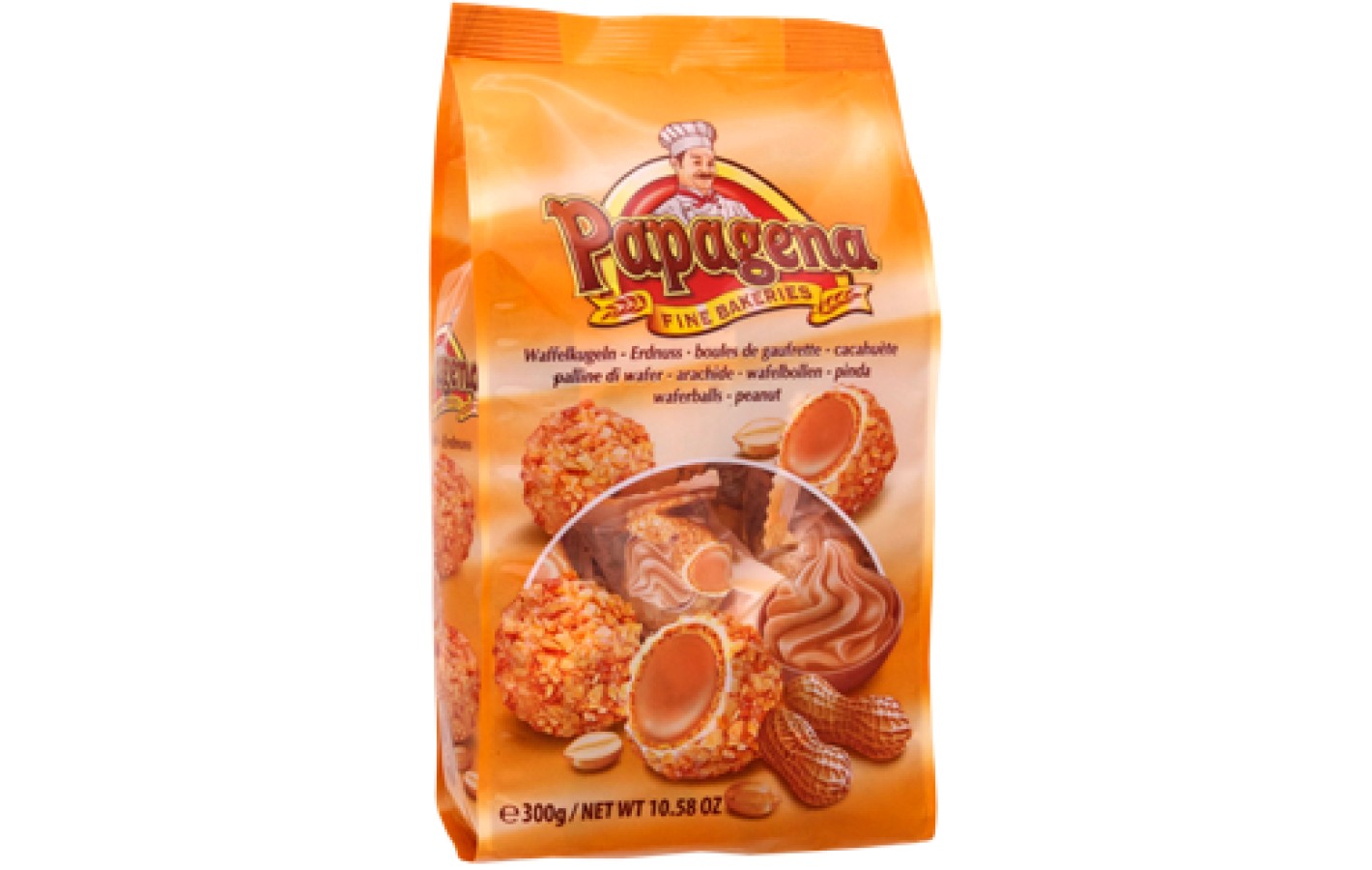 Конфеты  Papagena (Папагена вафельные шарики в арахисе с арахисовым кремом внутри) Австрия 300г