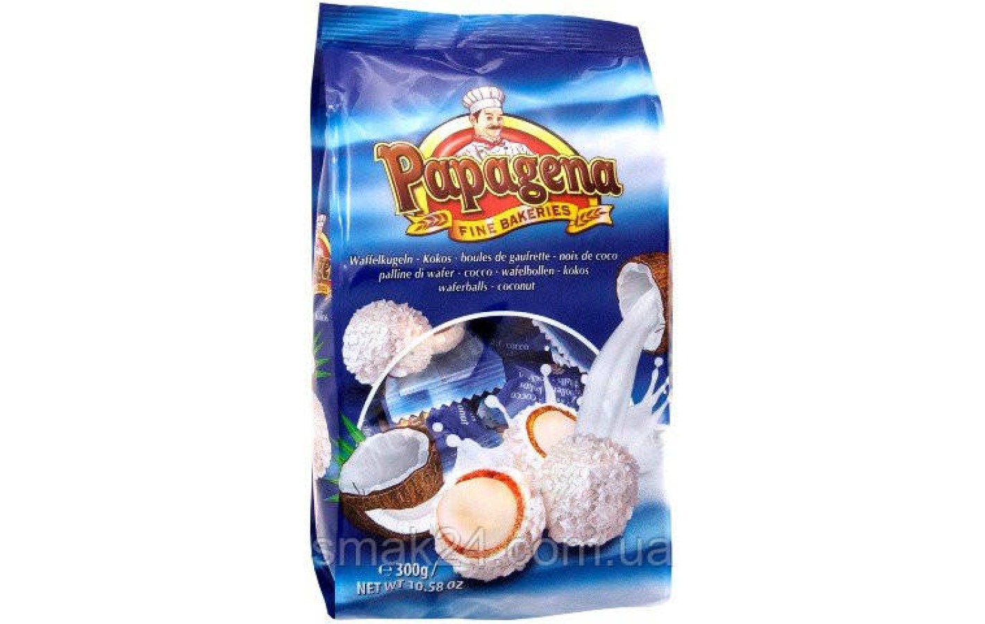 Конфеты кокосовые Papagena (Папагена вафельные шарики в кокосе с кокосовым кремом внутри) Австрия 300г