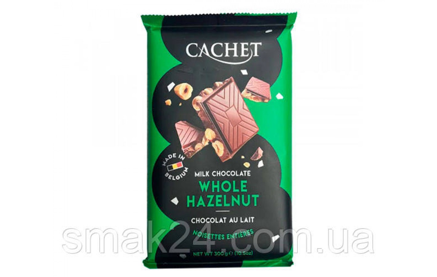 Шоколад CACHET (КАШЕТ) молочный 32% какао с фундуком (лесной орех) Бельгия 300г