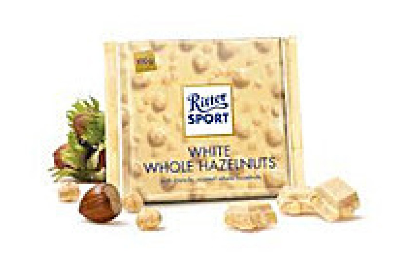 Шоколад Ritter Sport WHITE WHOLE HAZELNUTS (с цельным лесным орехом) Германия 100г