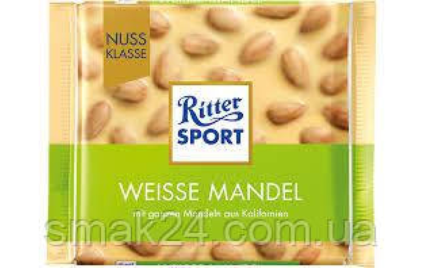 Шоколад Ritter Sport Weisse Mandel (цельный миндаль) Германия 100г