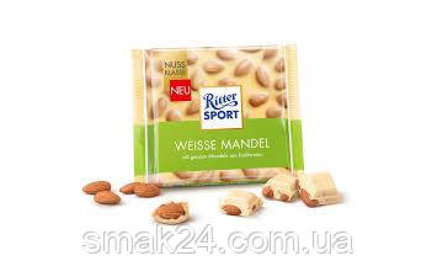 Шоколад Ritter Sport Weisse Mandel (цельный миндаль) Германия 100г