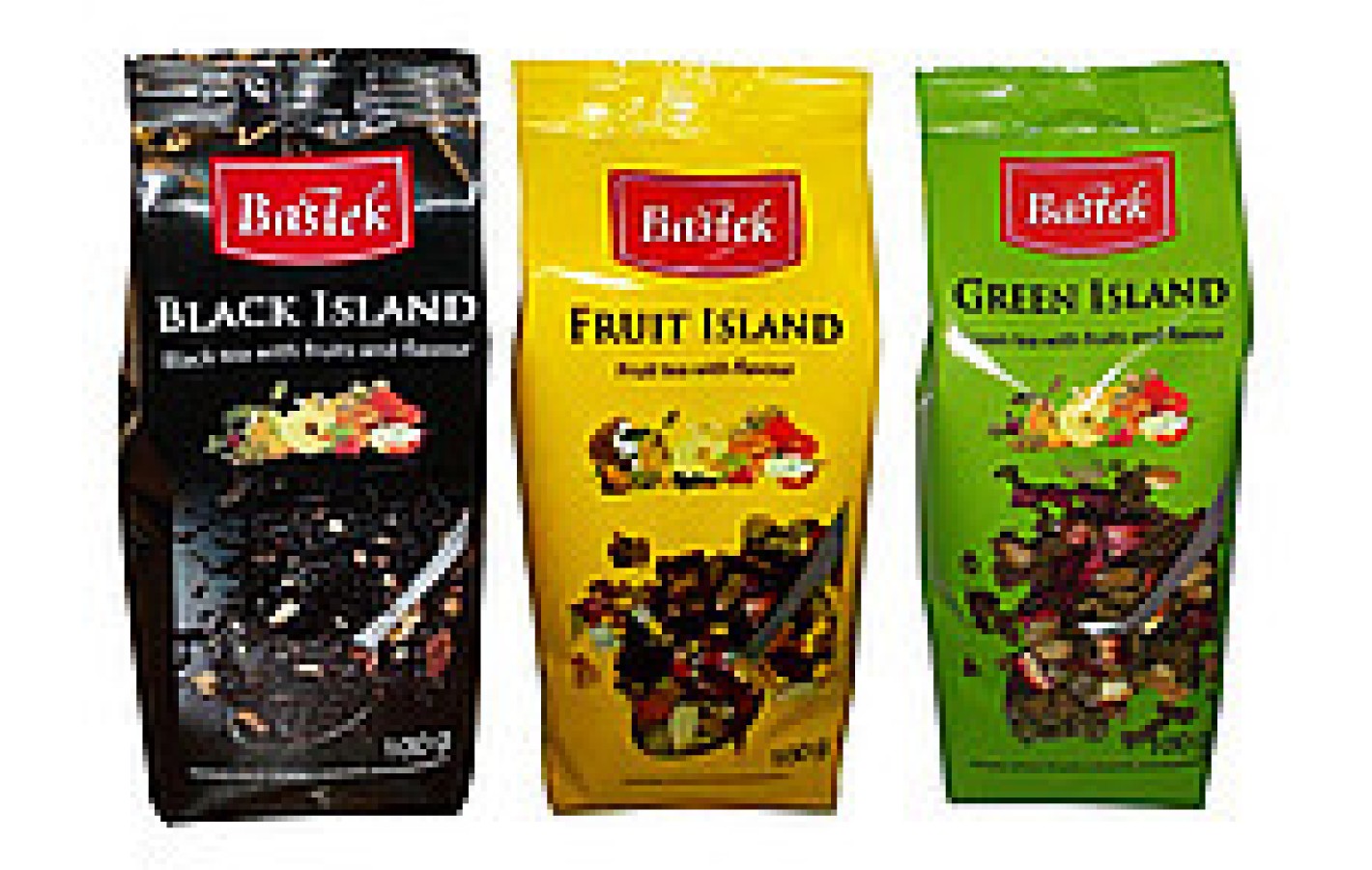 Чай черный листовой с фруктами Bastek black Island (Черный остров) с фруктами Польша 100г