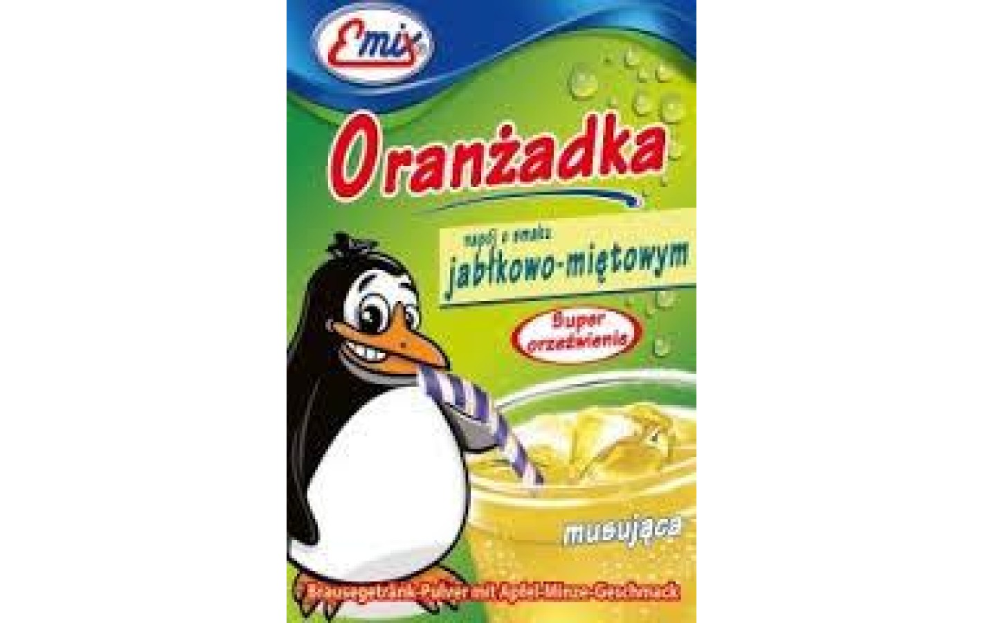 Напиток шипучий растворимый Oranzadka яблоко с мятой Emix Польша 16г