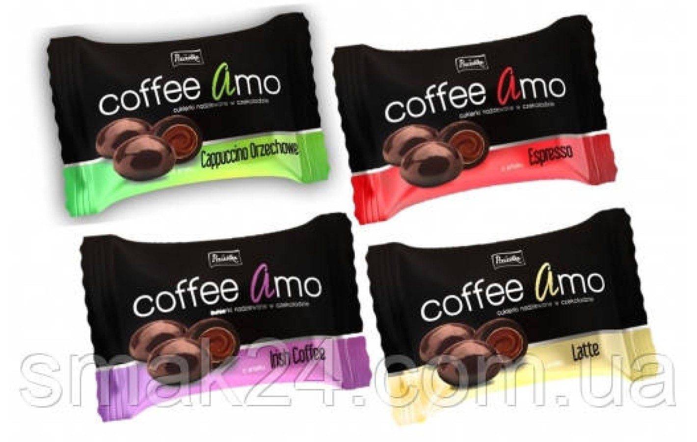Конфеты-карамель в шоколаде 4 вкуса Coffee Amo  Польша 100г