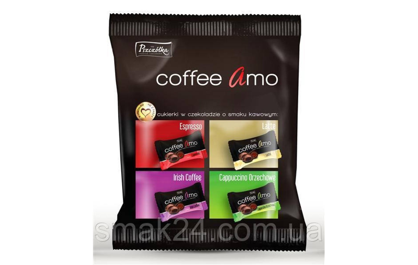 Конфеты-карамель в шоколаде 4 вкуса Coffee Amo  Польша 100г