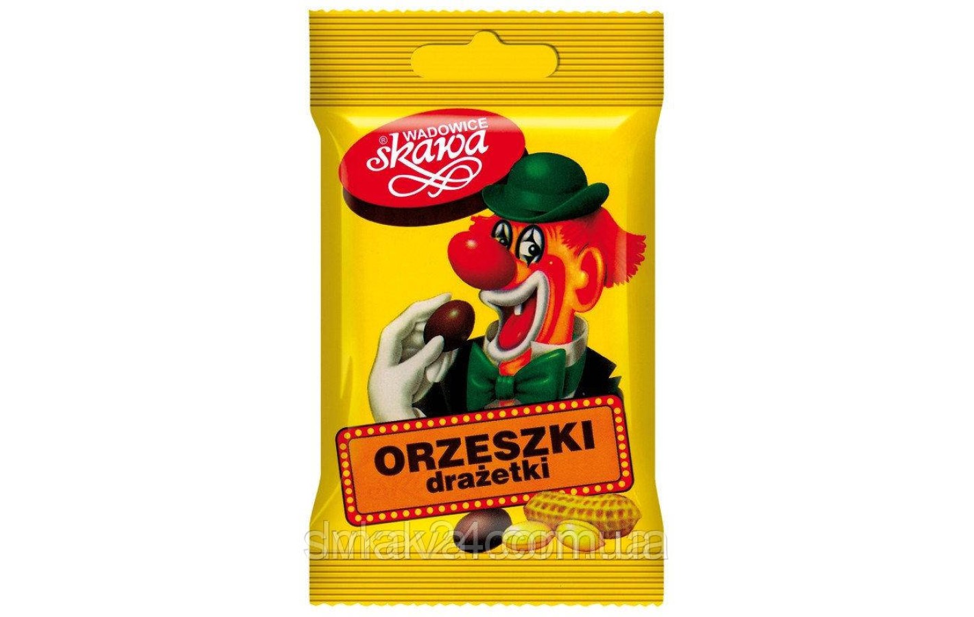 Горішки-драже Orzeszki drazetki Клоун ( арахіс у шоколаді) Польща 70 г