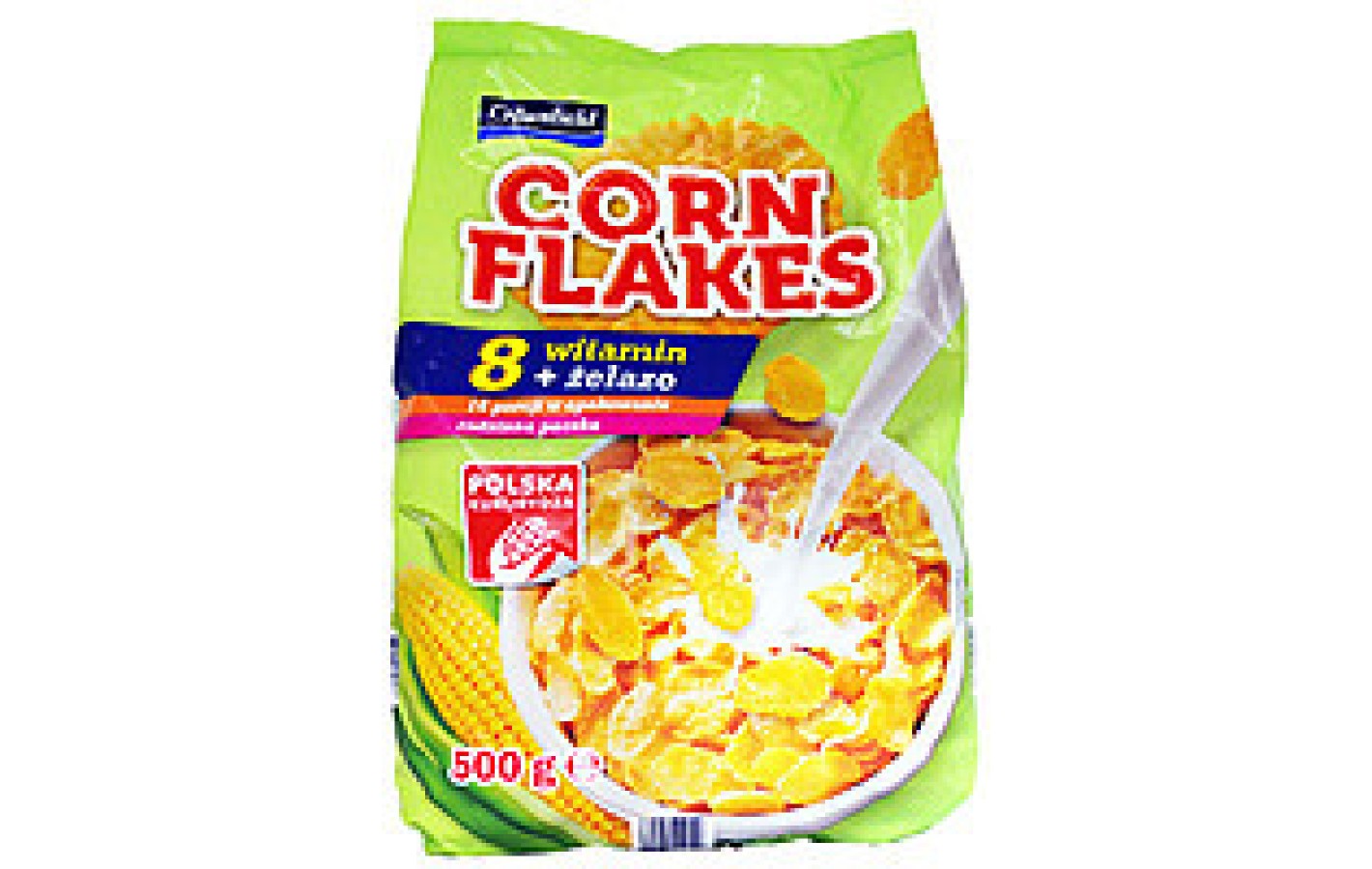 Кукурузные хлопья Crownfield Corn Flakes с витаминами +железо Польша 500г.