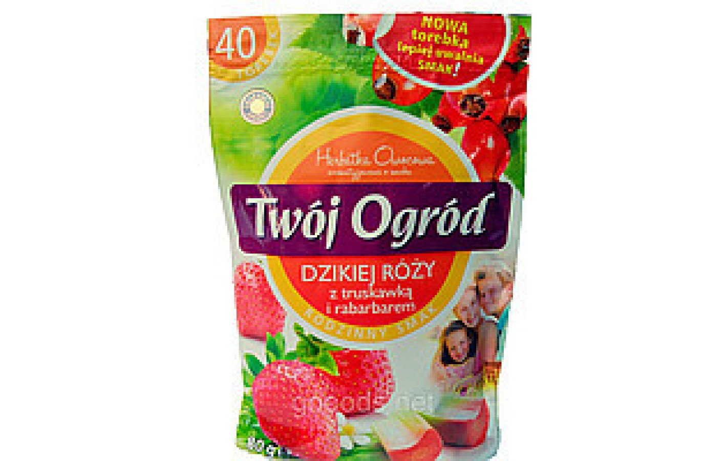 Чай фруктовый пакетированный Twoi Ogrod с шиповником, клубникой и ревенем (40штх2г) Польша