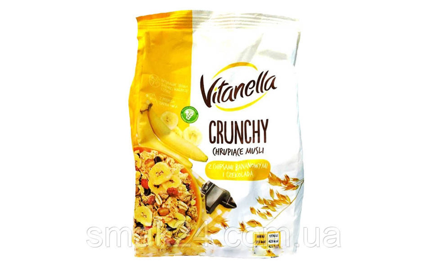 Хрусткі мюслі (Кранчі) Vitanella Crunchy з бананом і шматочками шоколаду Польща 350г
