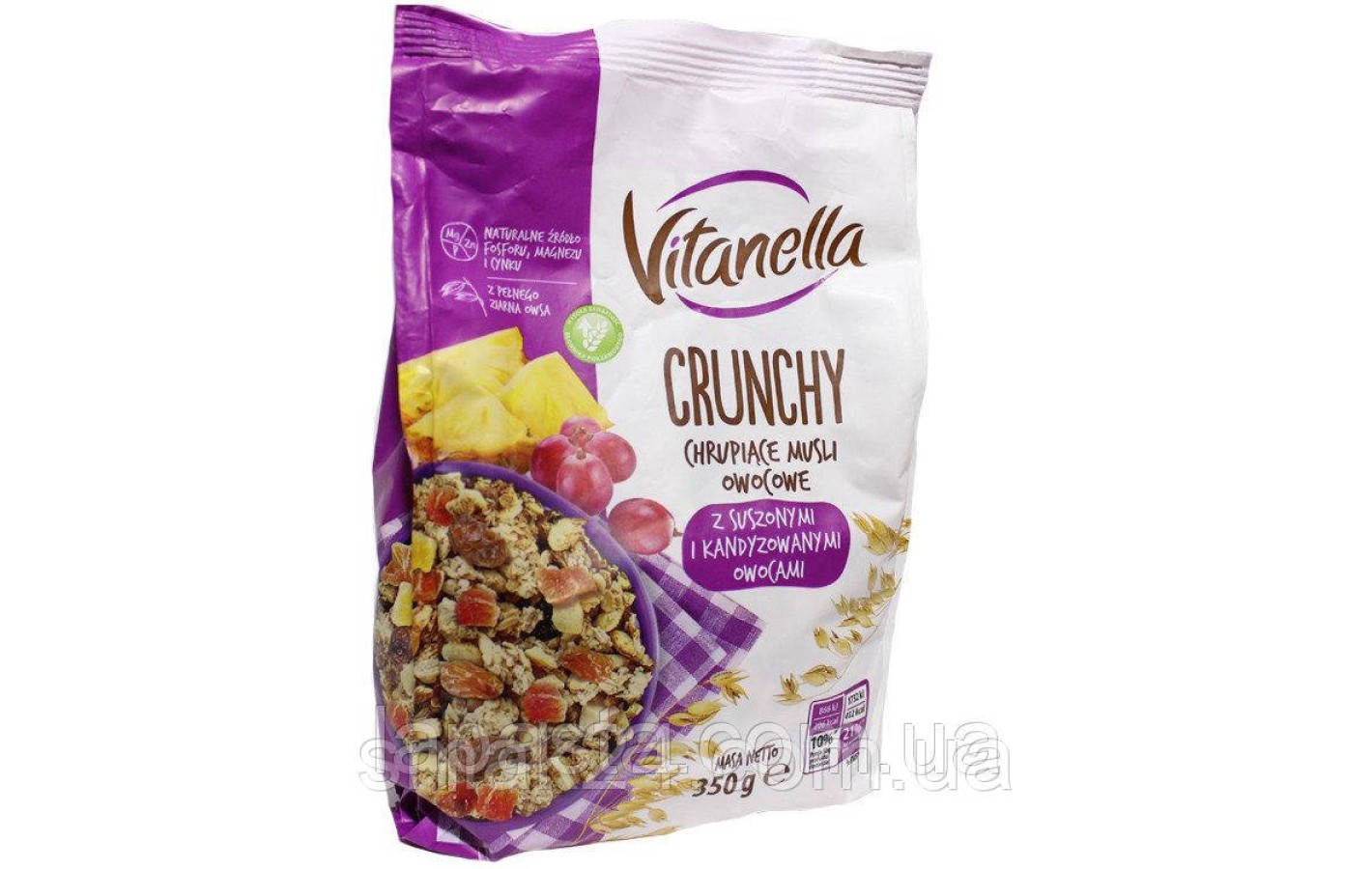 Мюсли хрустящие (Кранчи) Vitanella  Crunchy с кусочками фруктов Польша 350г