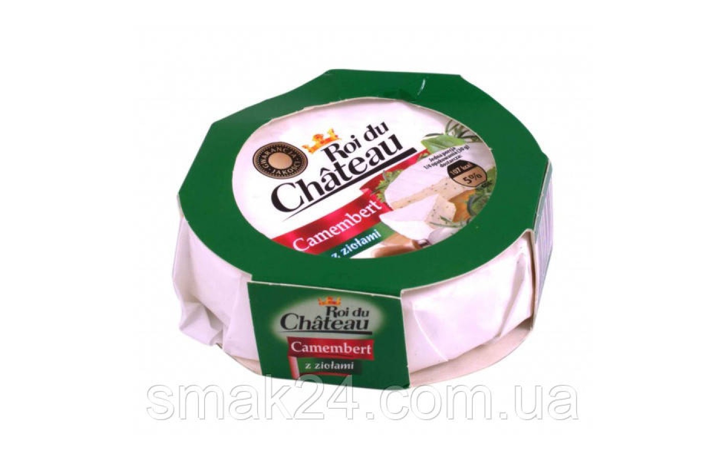 Сыр камамбер с белой плесенью натуральный c зеленью Roi du Chateau Camembert 120 г.