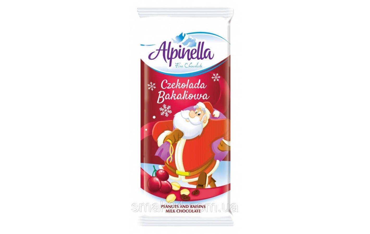 Шоколад молочный Alpinella с арахисом и изюмом ( Альпинелла) Польша