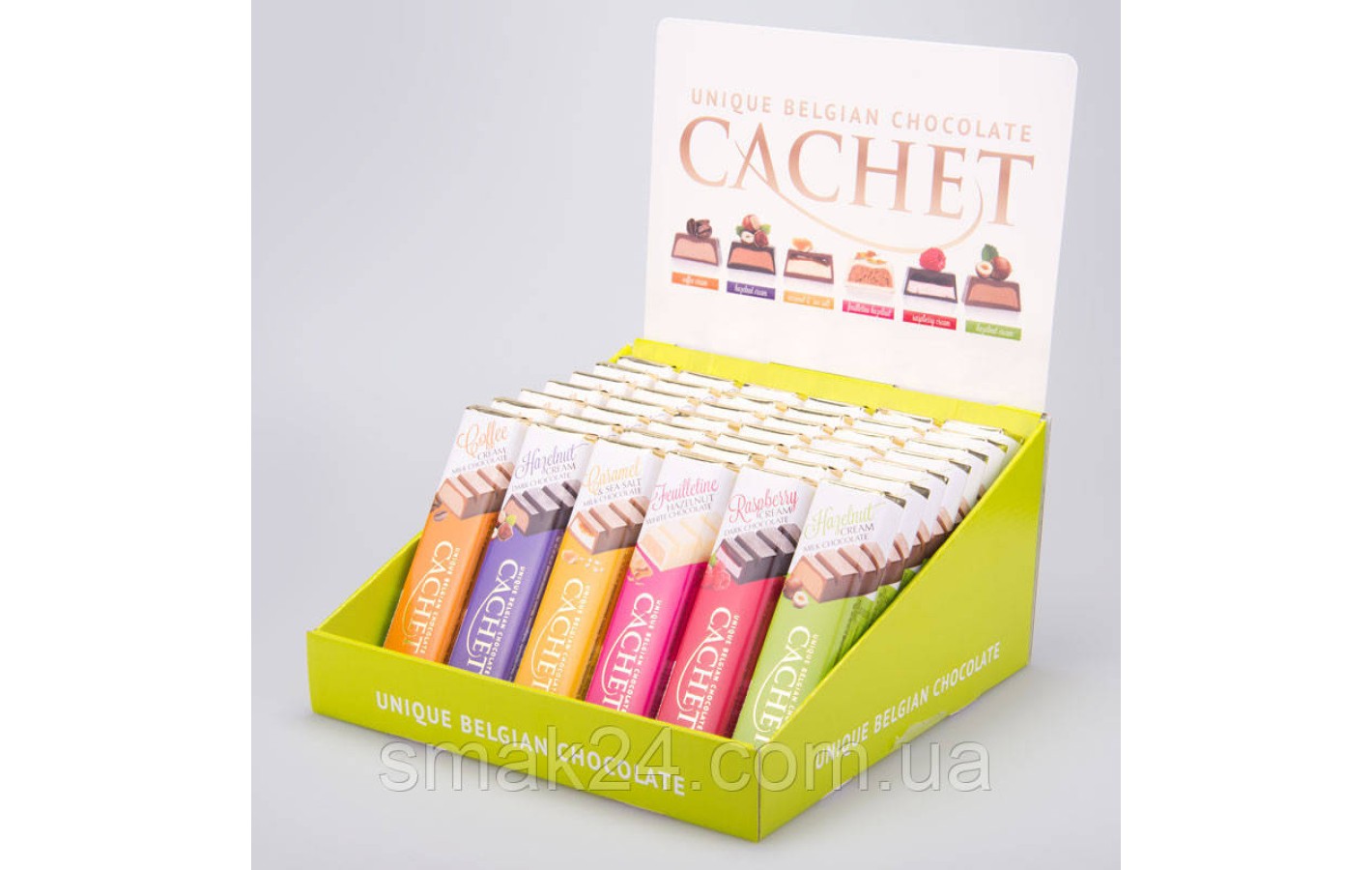 Шоколад білий з хрусткою начинкою з лісового горіха Cachet 75г Бельгія