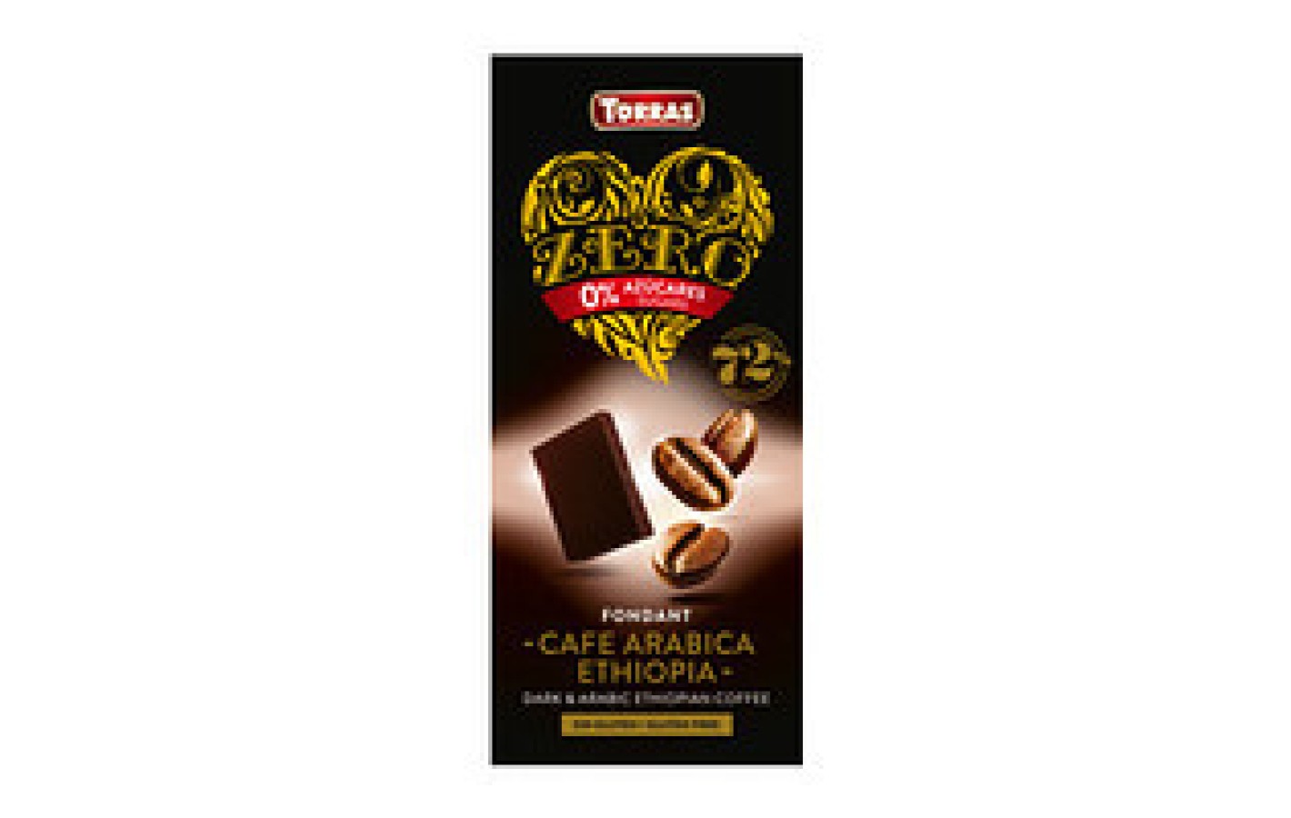 Чорний шоколад без цукру Torras ZERO cafe arabika з кава арабіка ефіопія 100 г