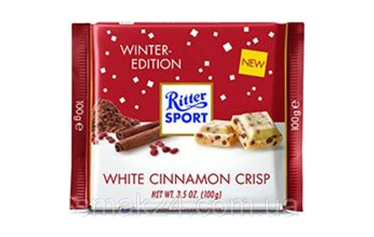 Шоколад Ritter Sport Weisse zimt crisp ( с корицей и хрустящими хлопьями) Германия 100г