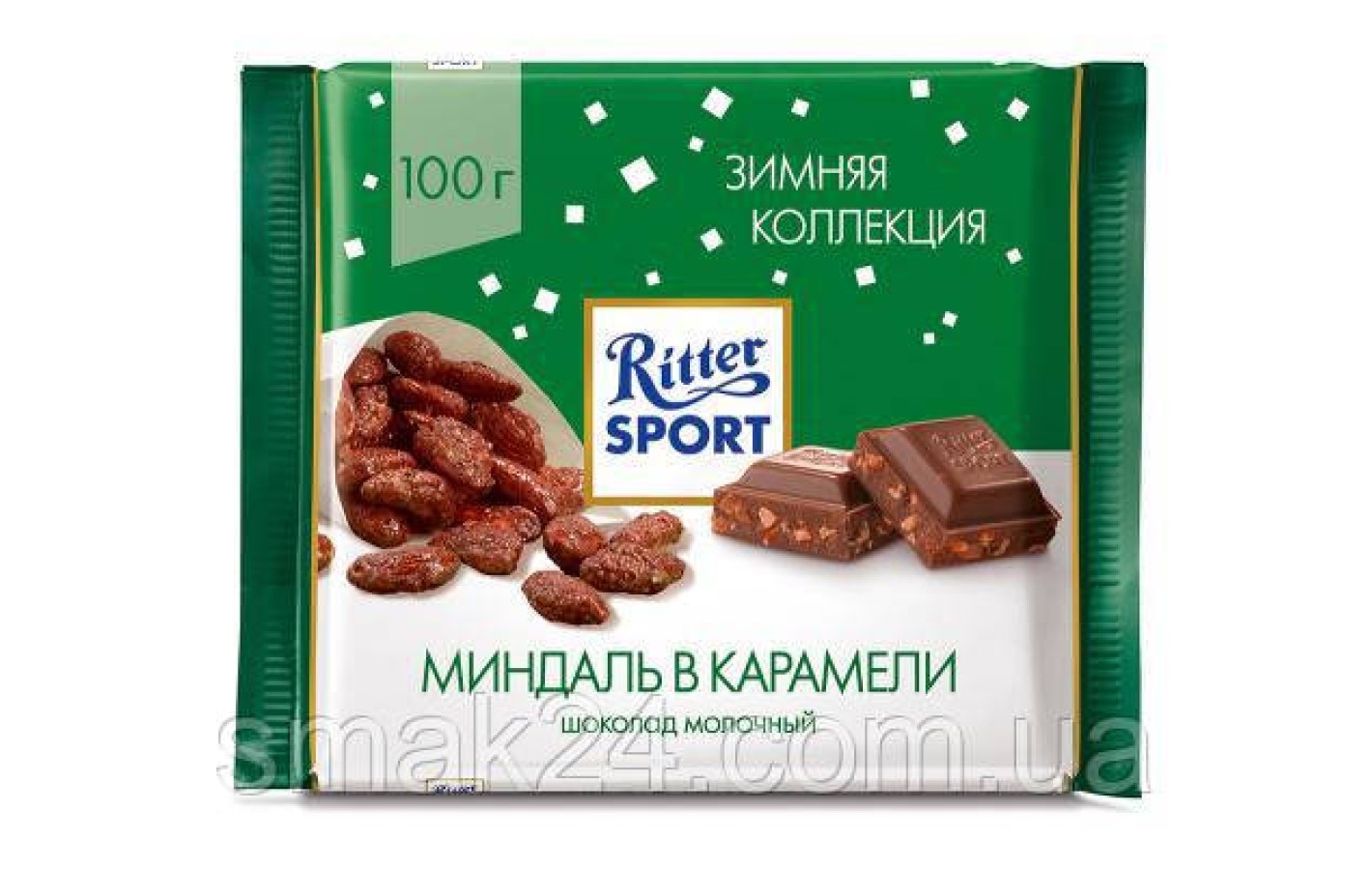 Шоколад Ritter Sport Gebrannte Mandel ( с миндалем в карамели) Германия 100г