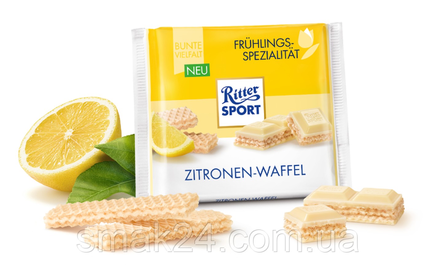 Шоколад Ritter Sport Zitroen-Waffel (белый вафля +лимон) 100г Германия