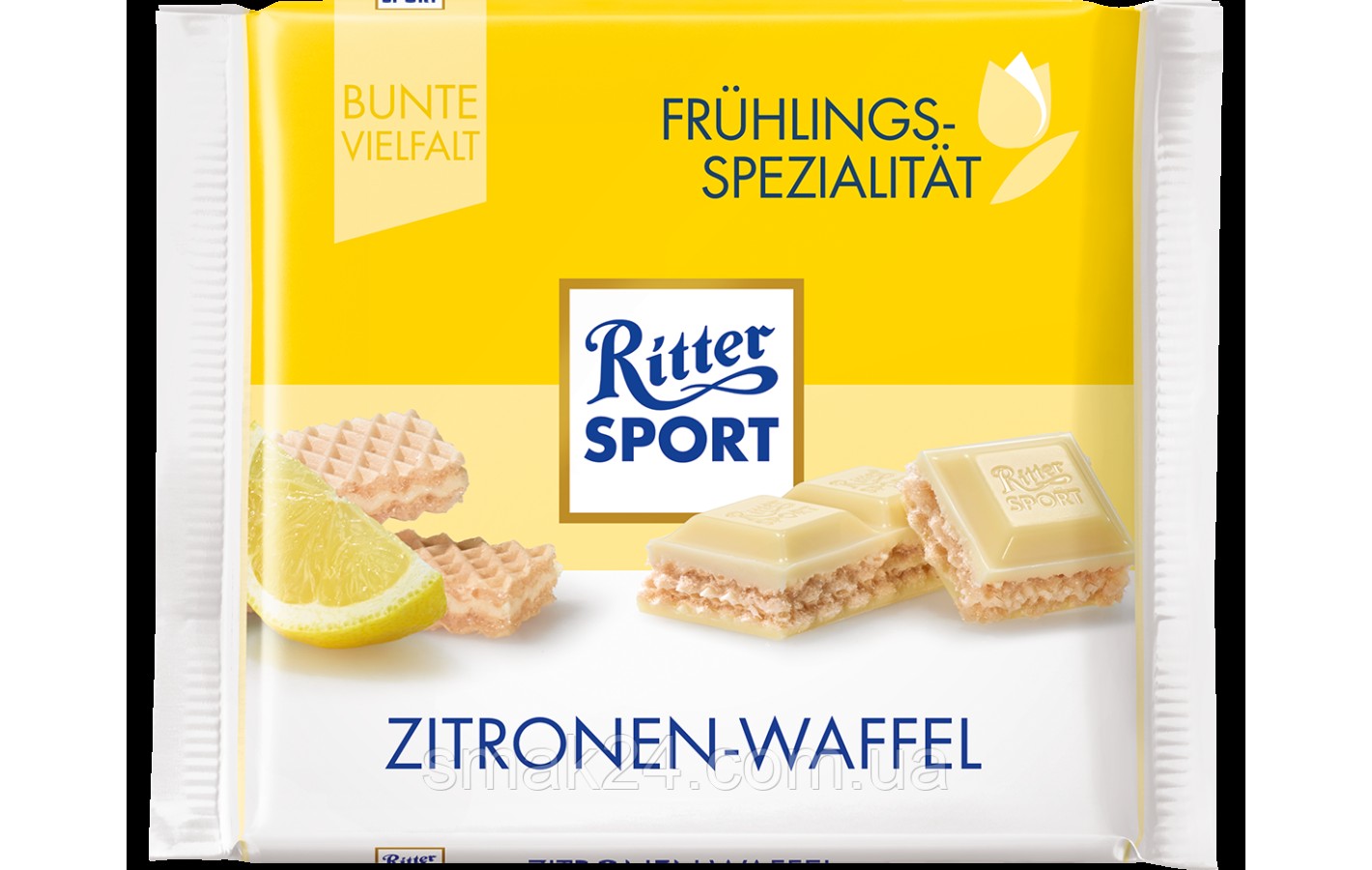 Шоколад Ritter Sport Zitroen-Waffel (белый вафля +лимон) 100г Германия