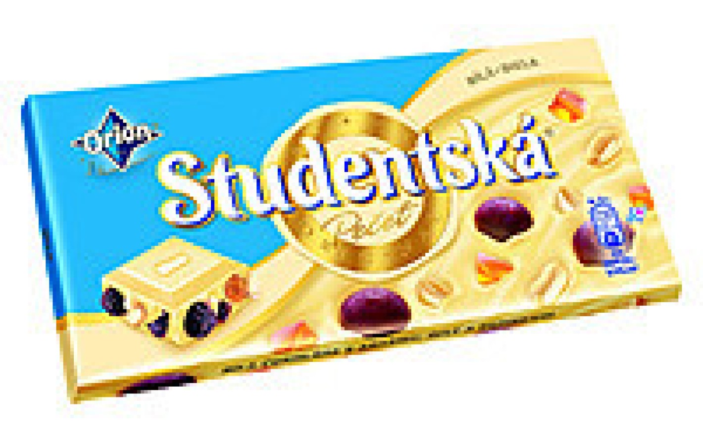 Шоколад білий Studentska c арахісом і родзинками Чехія 180г