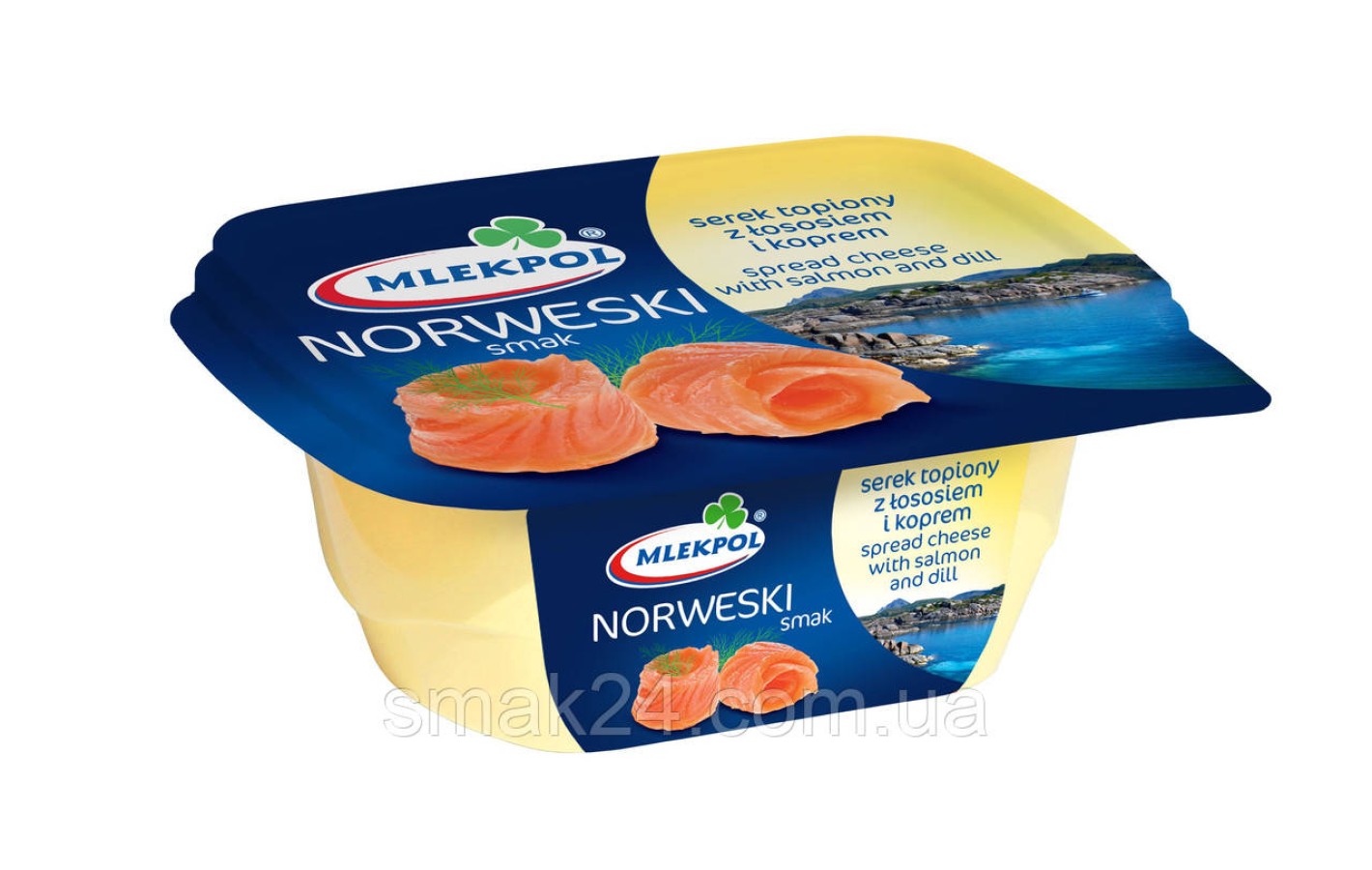 Сир плавлений з лососем і кропом Mlekpol Norweski Smak 150 г (Польща)