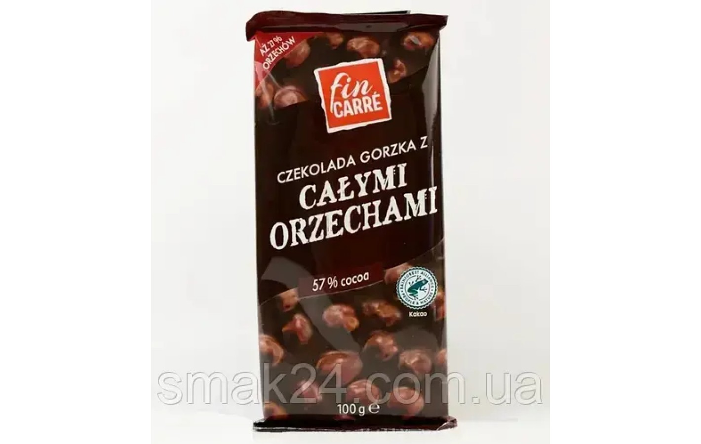 Шоколад черный с цельным лесным орехом Fin Carre 100г Германия