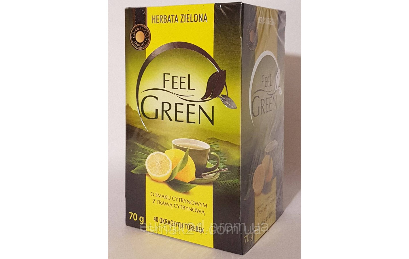 Чай зеленый  Feel Green с лимоном Польша (40 пакет) 70г