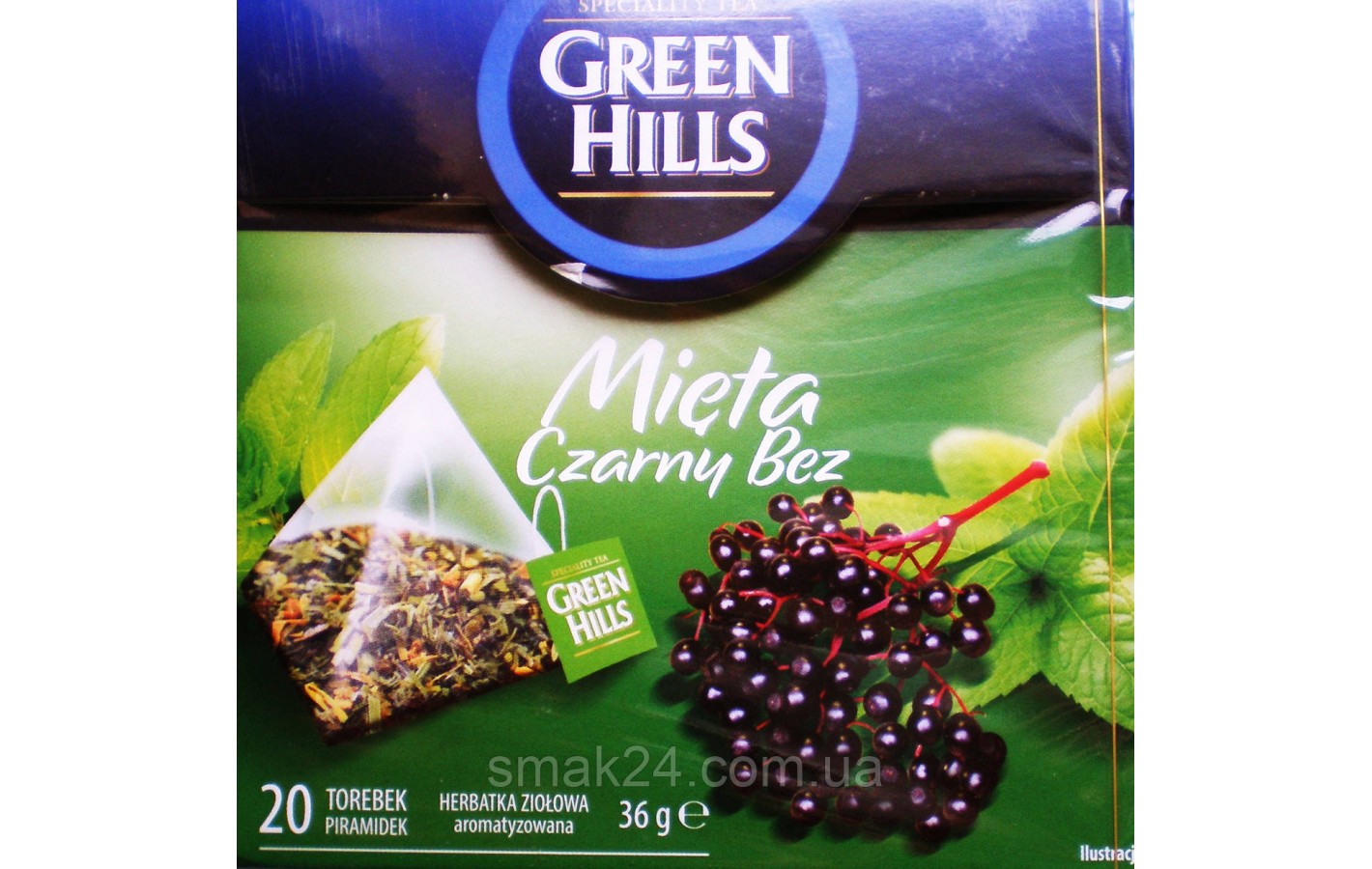 Чай  Green Hills с мятой и бузиной 20 пирамидок  Польша