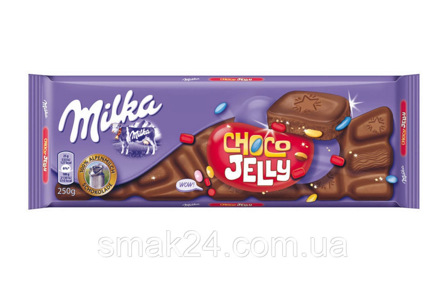 Шоколад Milka Choco Jelly (c драже, шипучками и мармеладками) Швейцария 250г