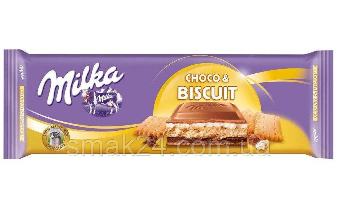 Шоколад молочный с бисквитным печеньем Milka Choco Biscuit  Швейцария 300г