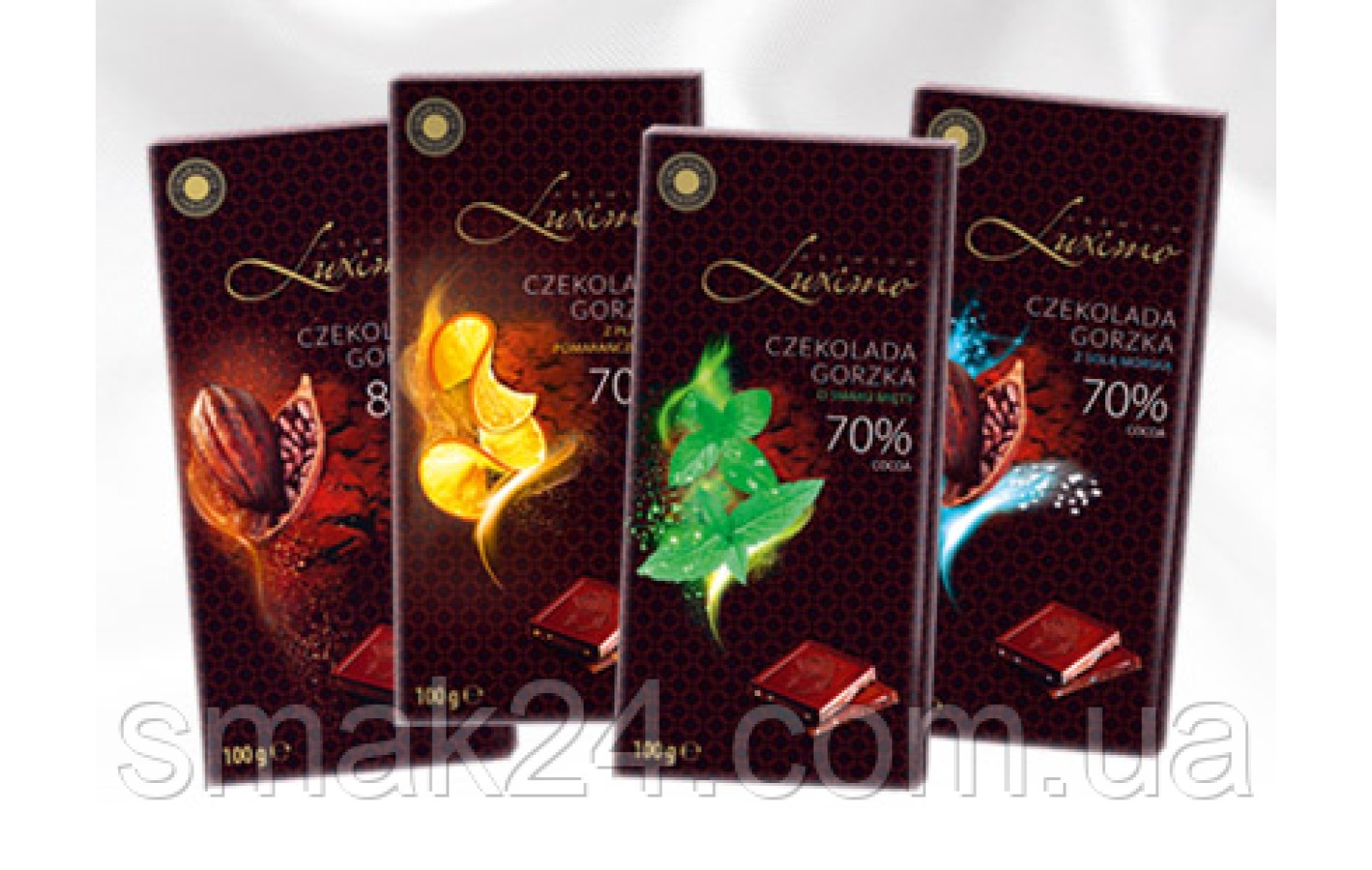 Шоколад черный Luximo Premium с морской солью  70 % какао Польша 100г.