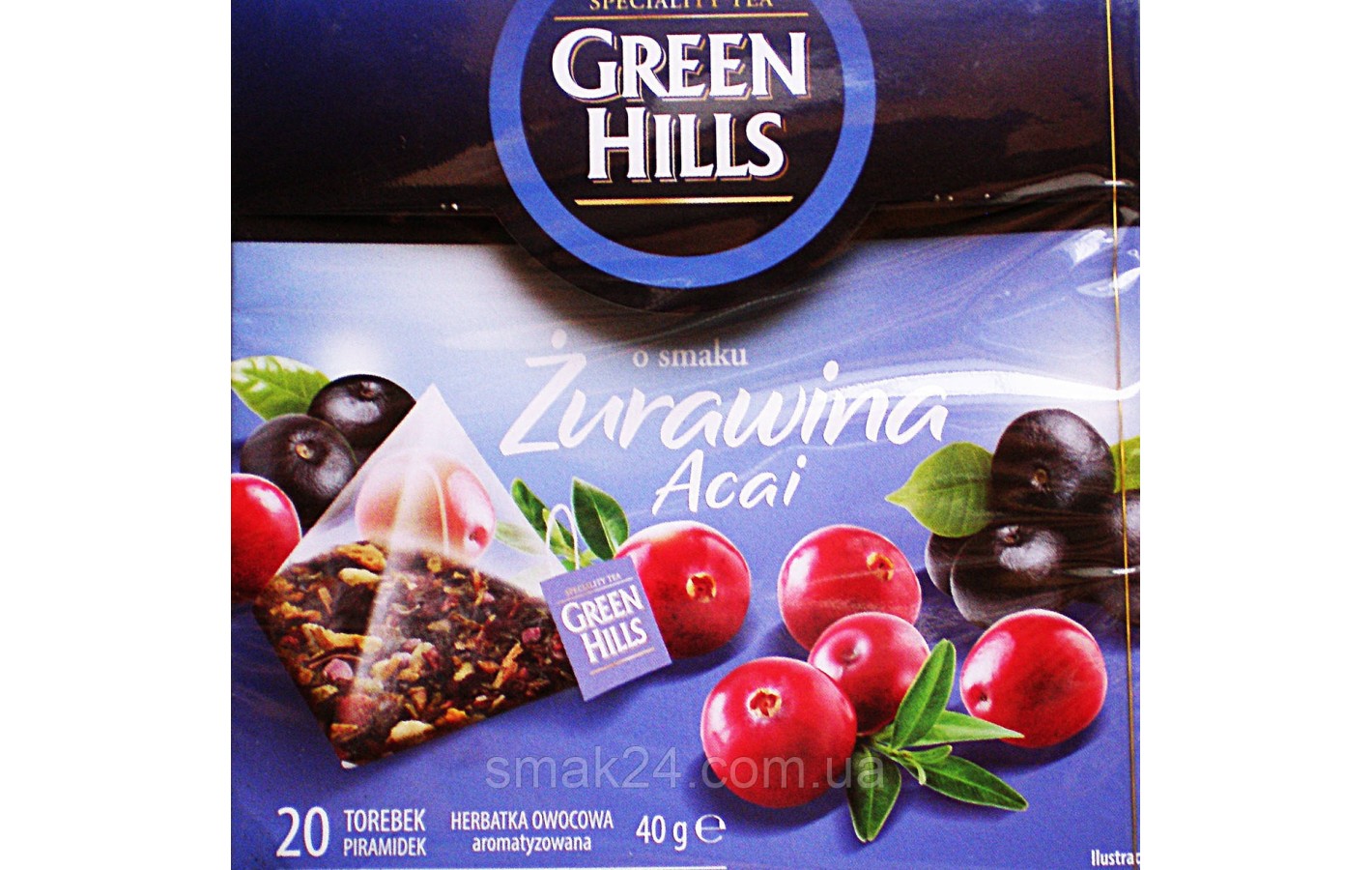 Чай  Green Hills клюквенный арахис 20 пирамидок  Польша
