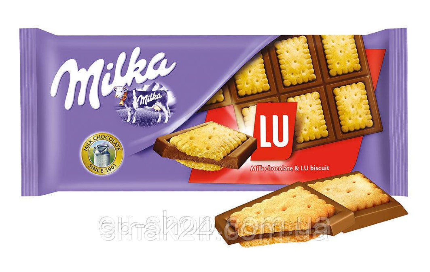 Шоколад MILKA Lu Biscuit(с бисквитным печеньем ) Швейцария 87г
