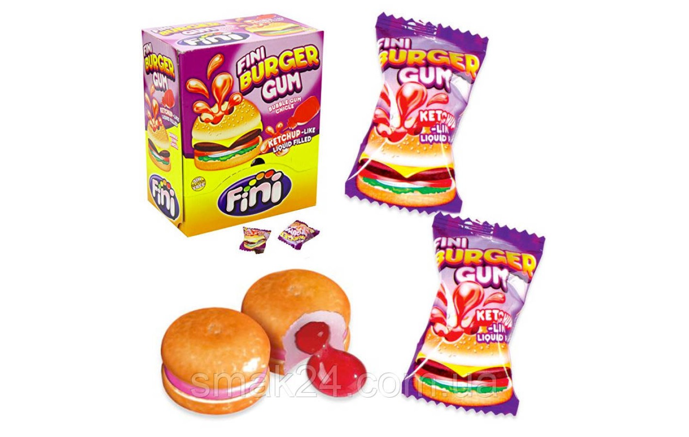 Жевательные конфеты (жвачки) без глютена Fini Burger Испания 200штх5г