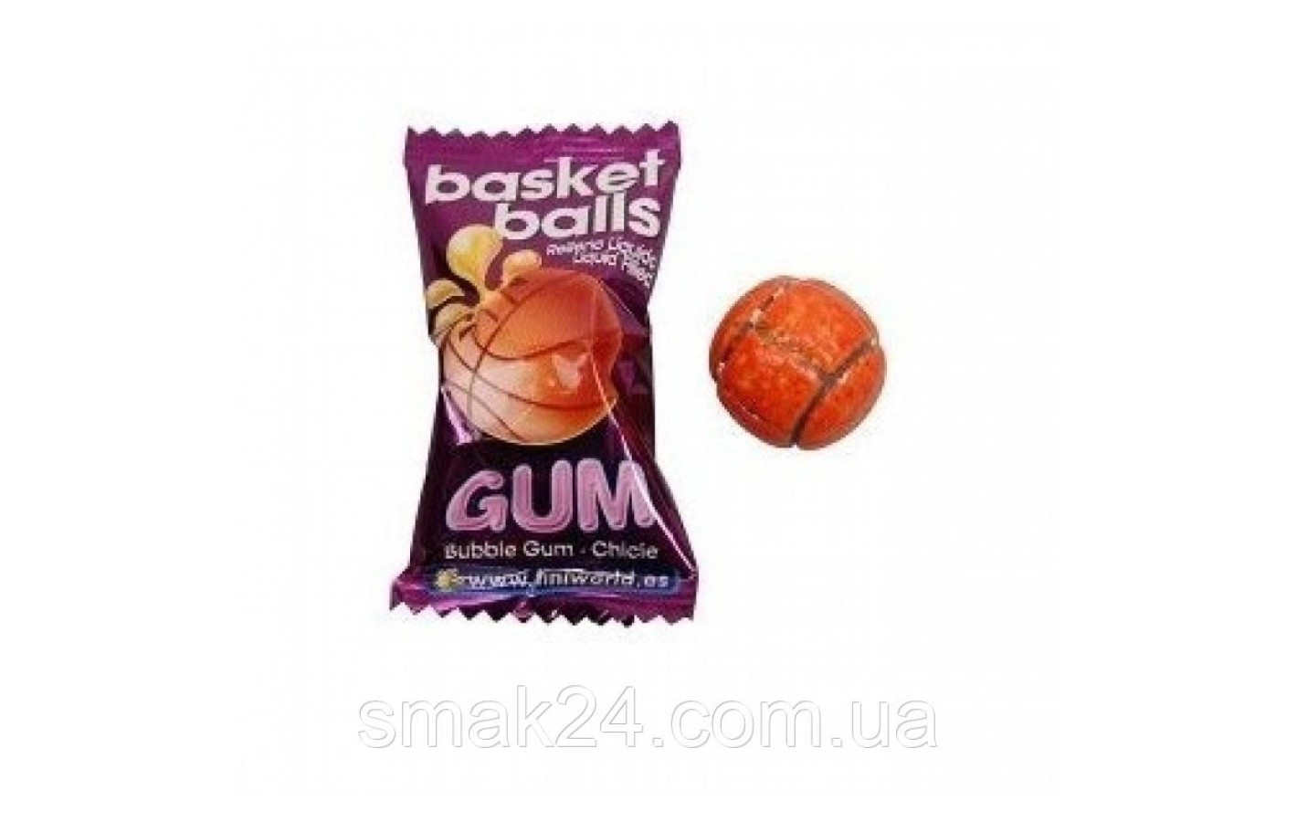 Жувальні цукерки (жуйки) без глютену Fini Basket balls баскетбольний м'яч зі смаком коли і лимон Іспанія 5г