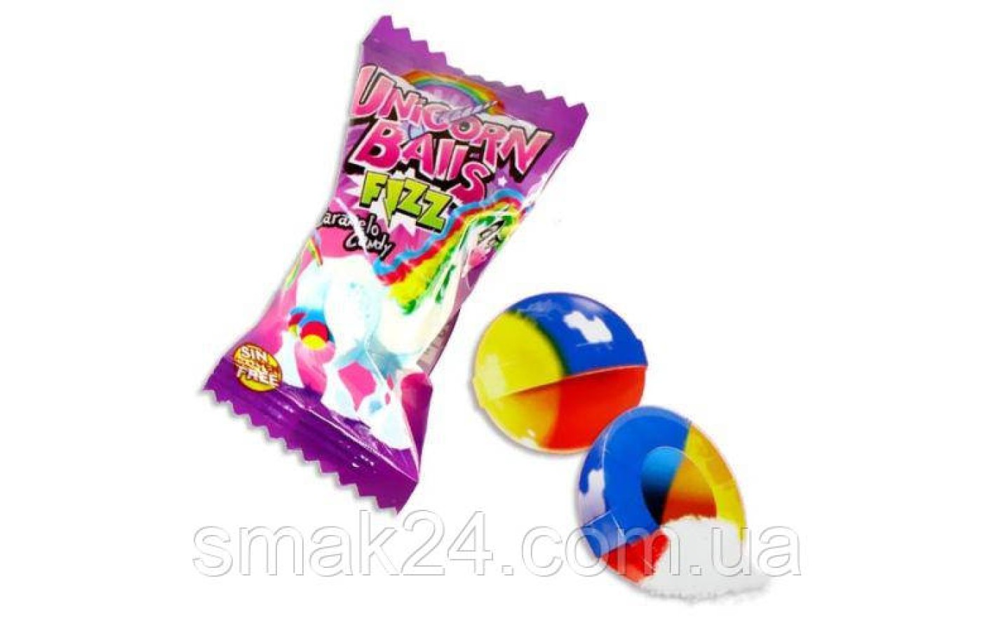 Карамельные конфеты без глютена Fini Unicorn Balls Яйца Единорога Испания 5г