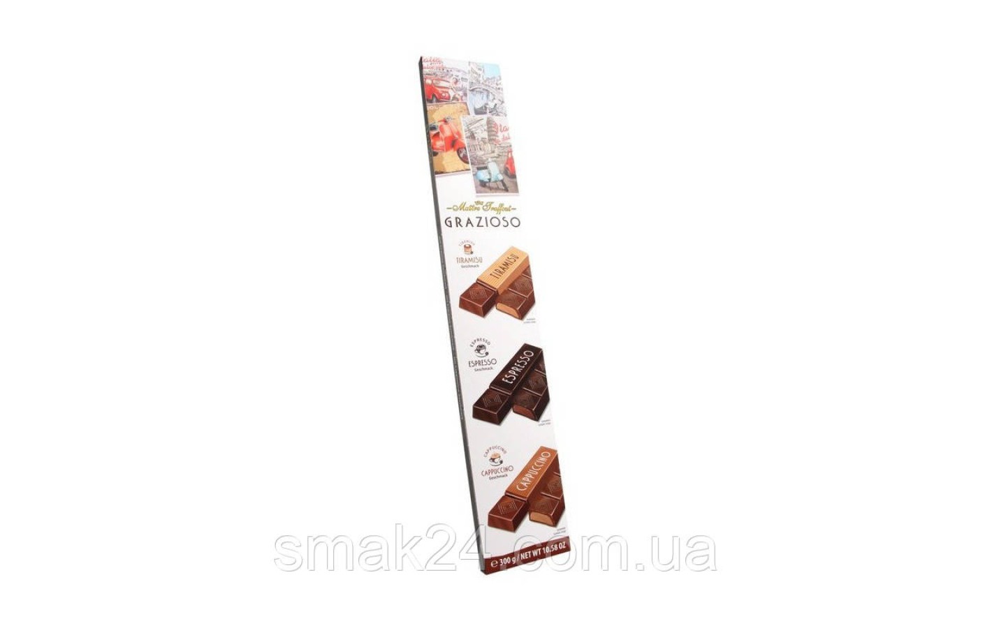Шоколад Maitre Truffout Grazioso Австрия 300г (3 вкуса в одной упаковке-эспрессо,тирамису, капуччино