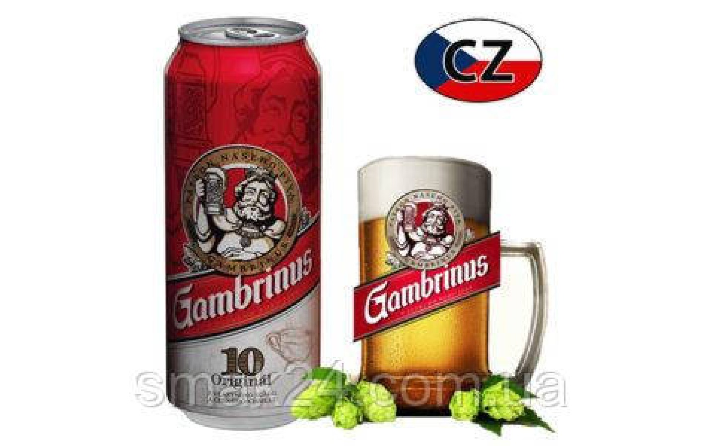 Пиво светлое Gambrinus original- 10  4.3 % 0.5 l ж\б Чехия