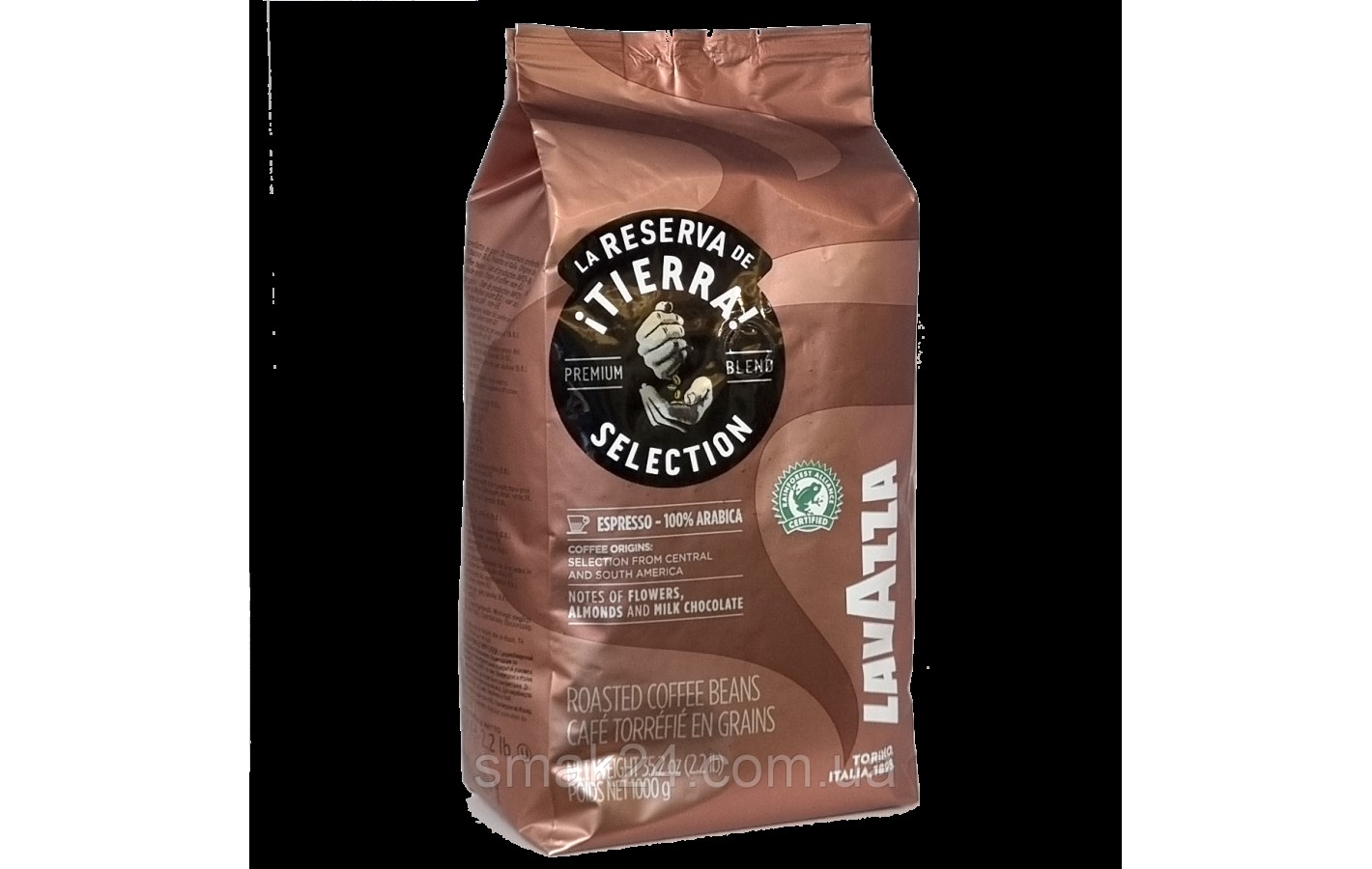 Кофе в зернах (экологически чистый) LavAzza Itierra Selection Premium 100% арабика  1кг Италия