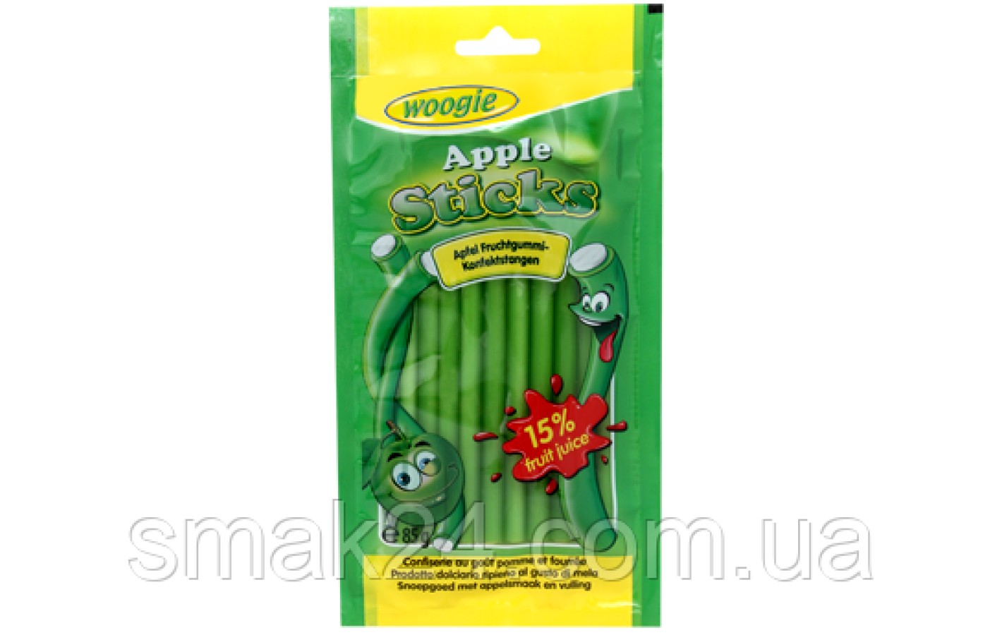 Желейные конфеты Sticks Apple кислое яблоко Woogie 85 g
