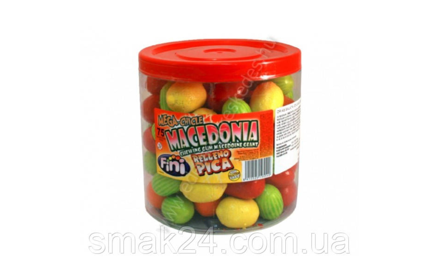 Жувальна гумка без глютену Macedonia GIANT FRUIT SALAD FINI , 18 гр х 75 шт Іспанія